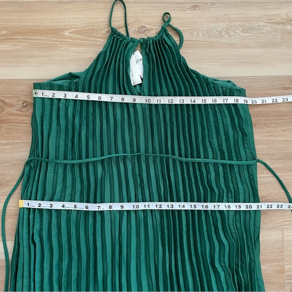 Banana Republic Green Halter Pleated Maxi Dress M - Picture 4 of 7